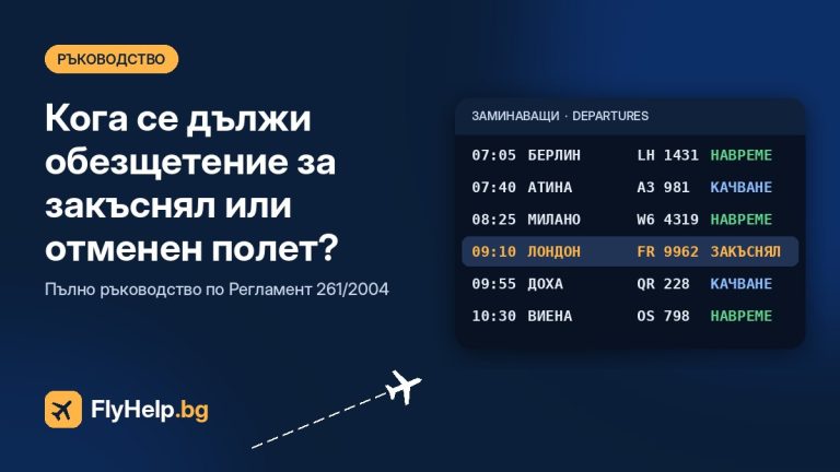 Кога ти се дължи обезщетение за закъснял или отменен полет? Пълно ръководство — FlyHelp.bg