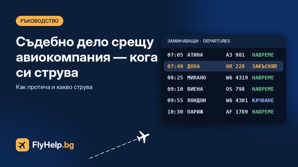 Съдебно дело срещу авиокомпания — FlyHelp.bg